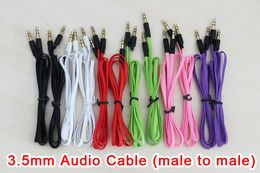 3.5mm Male to Male AUX Stereo Audio Cable for MP3 Speaker via DHL 500pcs