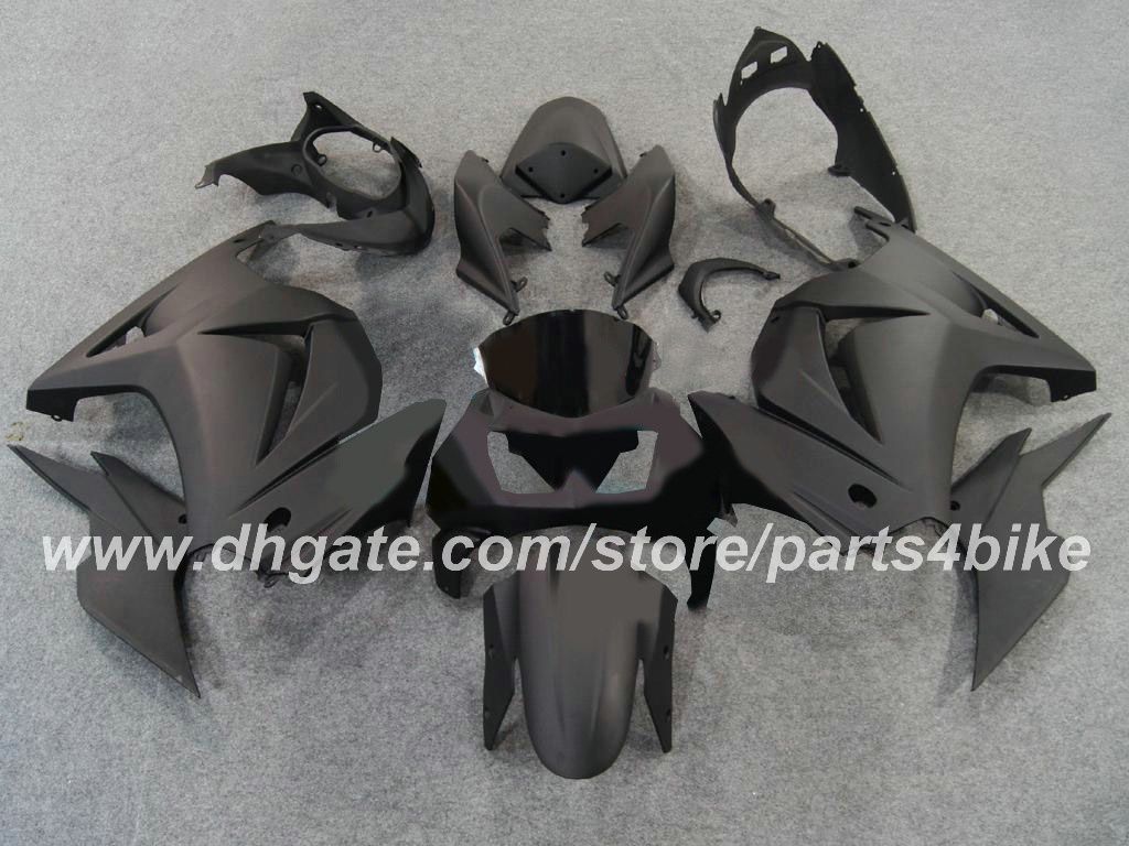 Kawasaki Ninja 250R ZX250R 08 09 10 11 için yarış kaporta kiti özelleştirmek EX250 2008 2009 2010 2011 fairings motosiklet düz siyah gövde rx5b