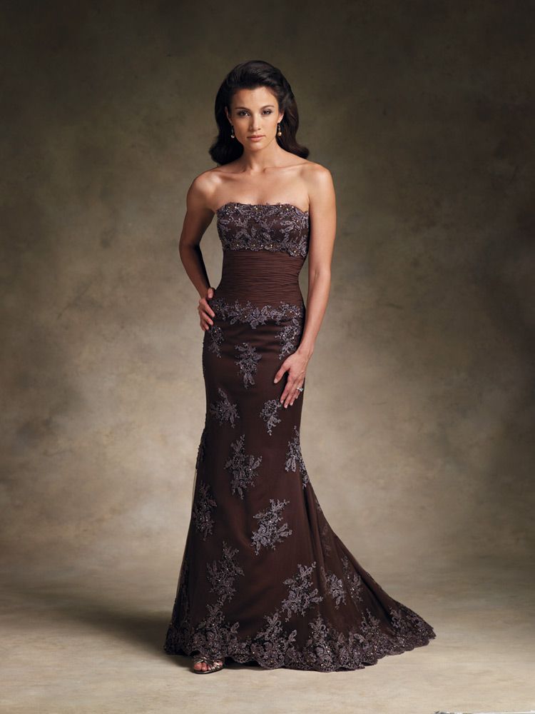 Promotion Price!low Price Brown Evening Gowns Applique Ruffle ...