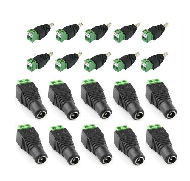 100% NIEUWE 2.1MM * 5.5mm Male Vrouwelijke DC Power Jack-adapter Connector Plug voor CCTV-camera