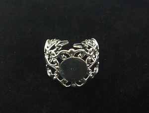 Blanks anello in filigrana regolabile in argento placcato argento 18mm # 22807 in Offerta