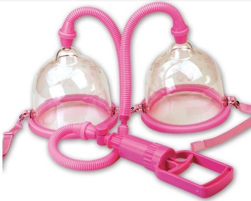Adult Games Plastic Manual Vacuum Suction Breast Enlarger Enhancer Pump Dual Cup Bust Breast Enlargement Gear3341940