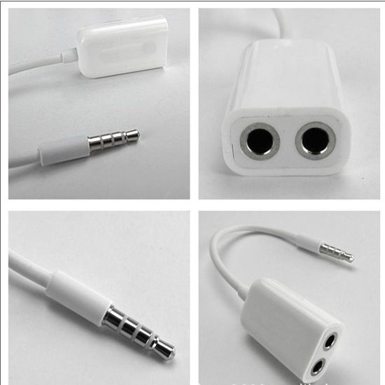 New Apple 3.5mm Audio Headphone Earphone Y Splitter Adapter Cable