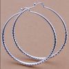 Fabriek prijs Top kwaliteit 925 zilver diameter 7.5 CM grote oorringen mode klassieke vrouwen sieraden gratis verzending 10 paar/partij