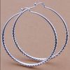 Factory price Top quality 925 silver diameter 7.5CM big hoop earrings fashion classic women jewelry free shipping 10pair/lot