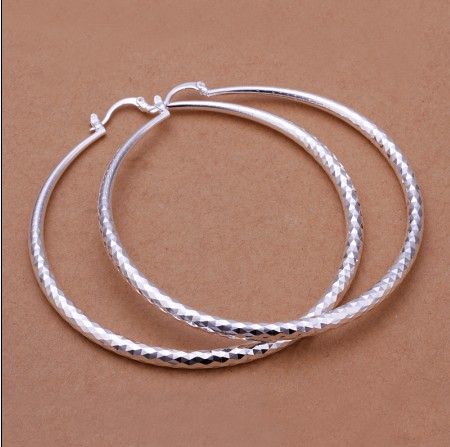 Fabrikens toppkvalitet 925 Silverdiameter 7 5 cm Big Hoop Earrings Fashion Classic Women Jewelry 10Pair Lot272o