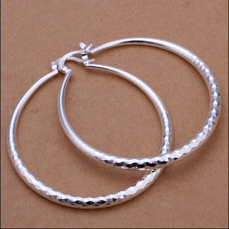 

High quality 925 silver the diameter 5.1CM hoop earrings fashion classic jewelry for women free shipping 10pair/lot, Golden;silver