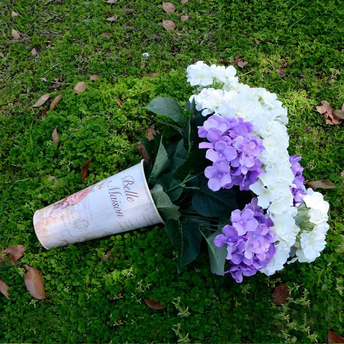 한 조각 7 줄기 / 낱단 51CM 긴 유럽 스타일 실크 인공 수국 꽃 가짜 꽃 부시 웨딩 부케 홈 인테리어에 대한