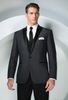 Brand New Groom Tuxedos Charcoal Grey Peak Lapel Best man Groomsman Men Wedding Suits Prom/Form/Bridegroom (Jacket+Pants+Tie+Vest+Hanky)J132