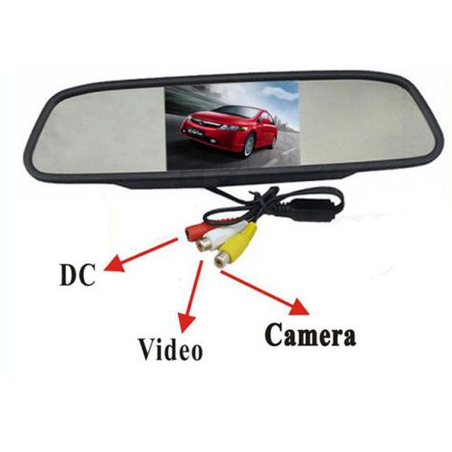 Waterproof CCD Car Reversing Camera 360 degree 43quot Car LCD Mirror Monitor Kit with 5M cable 8766967