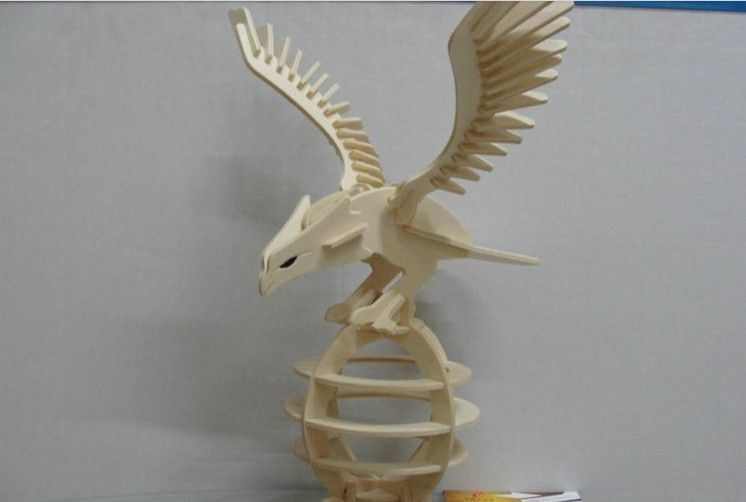 2021 Educational 3D Wooden Jigsaw Puzzles Toys DIY Eagle Animal Puzzle ...