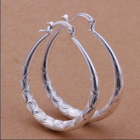 

Best-selling fashion jewelry 925 silver hoop earrings for women Top quality free shipping 10pair/lot, Golden;silver