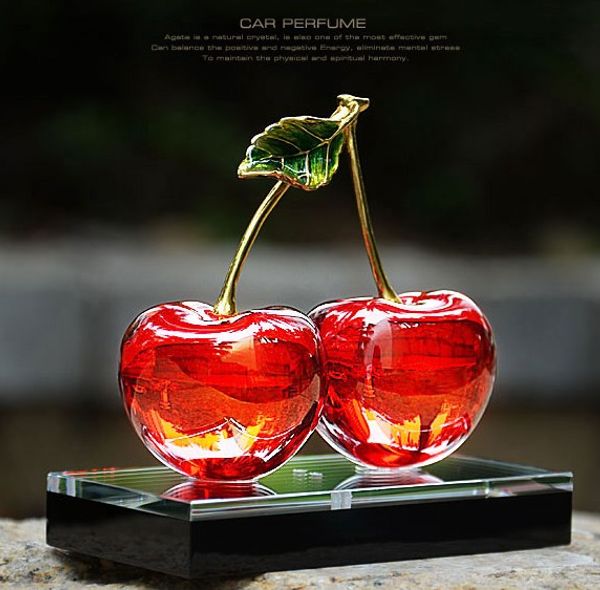 

5ml Cherry Design Crystal Car Perfume Bottle Glass Scent Bottle Cosmetic Container Car Decoration Air Freshener