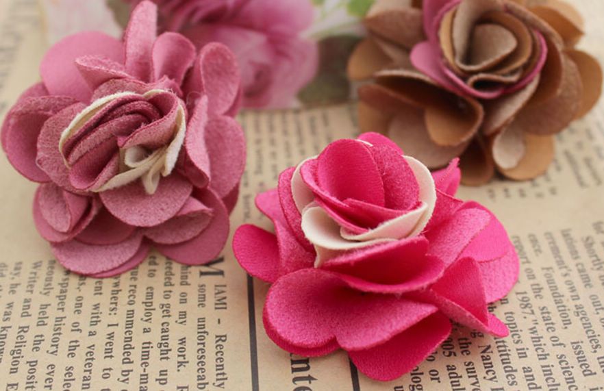 1 9 Round Suede Fabric Flowers Diy Hair Shoe Bag Accessories Suede Fabric Flowers Diy Hair Shoe Bag