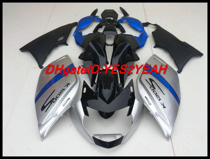 Blue Silver Fairing Body Kit dla K1200S K 1200s 2005 2006 2007 2008 K1200 S 05 06 07 08 Wróżki nadwozie