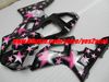 Розовые звезды черный обтекатель комплект для YAMAHA YZF R1 YZF-R1 2000 2001 YZF1000 YZFR1 00 01 обтекатели комплект+7gifts