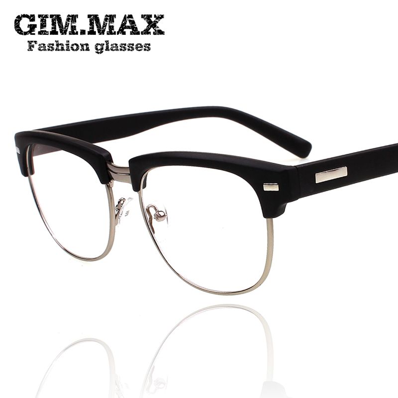 black half frame glasses