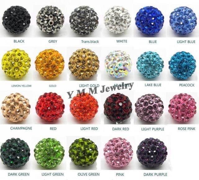 Groothandel 500 stks 10 mm Clay Pave Disco Ball Rhinestone Crystal Beads Meng kleuren voor DIY gratis schip