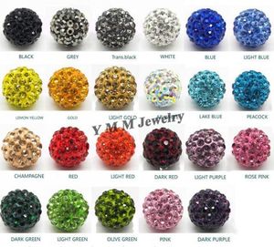 Wholesale 500pcs 10mm Clay Pave Disco Ball Rhinestone Crystal Beads Mix Colours For DIY Free Ship