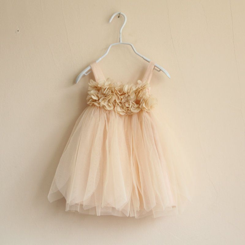 Baby Girls Petal Tulle Tutu WHITE Lace Dresses Kids Girl Strap Princess