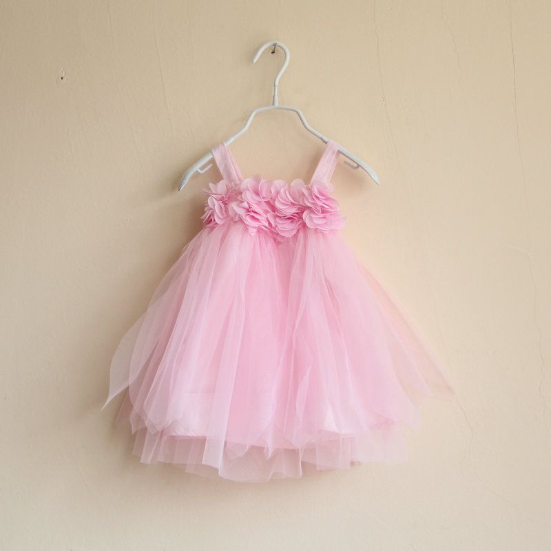 Baby Girls Petal Tulle Tutu WHITE Lace Dresses Kids Girl Strap Princess ...