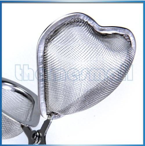 Heart Spoon Tea Mesh Infuser Strainer With Squeeze Handle From Biovan