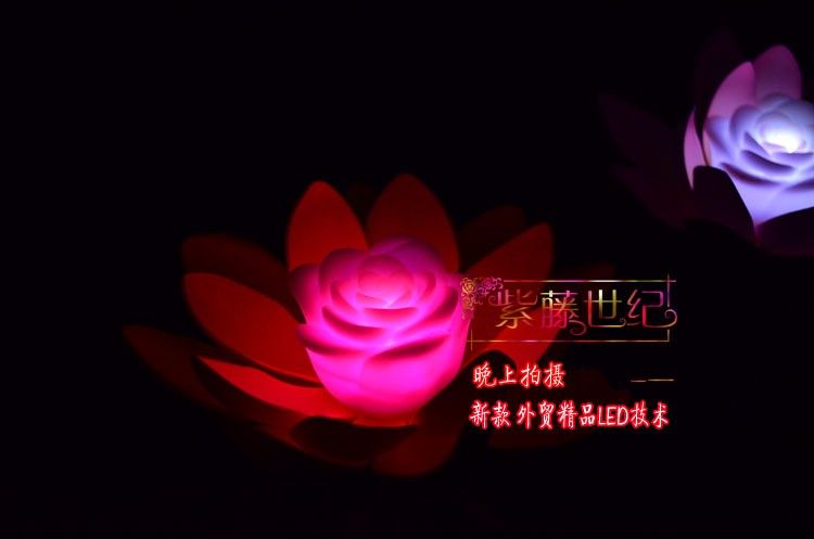 LED Lotus Değişen 7 Renk Yapay Lotus yüzen su çiçeği düğün Decor'un ışık