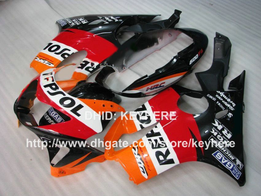 Kundenspezifisches Rennverkleidungsset für HONDA CBR 600 1999 00 CBR600 1999 2000 F4 99 Verkleidungen, Motorrad-Karosseriesatz, Ersatzteilmarkt, orange rot, REPSOL G3b