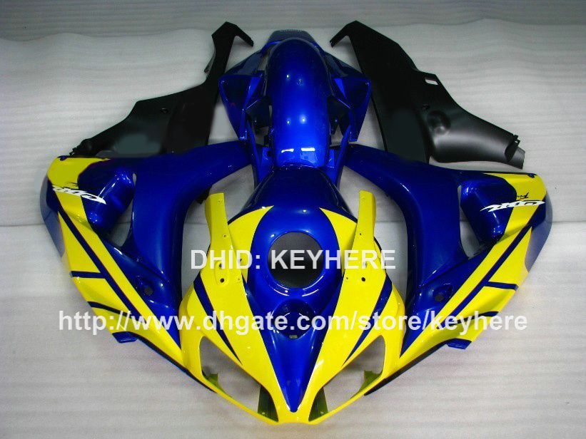 Kit de carenagem de plástico ABS para HONDA CBR1000RR 06 07 CBR 1000RR 2006 2007 carenagens peças de carroceria de peças de motocicleta amarelo azul preto G1a