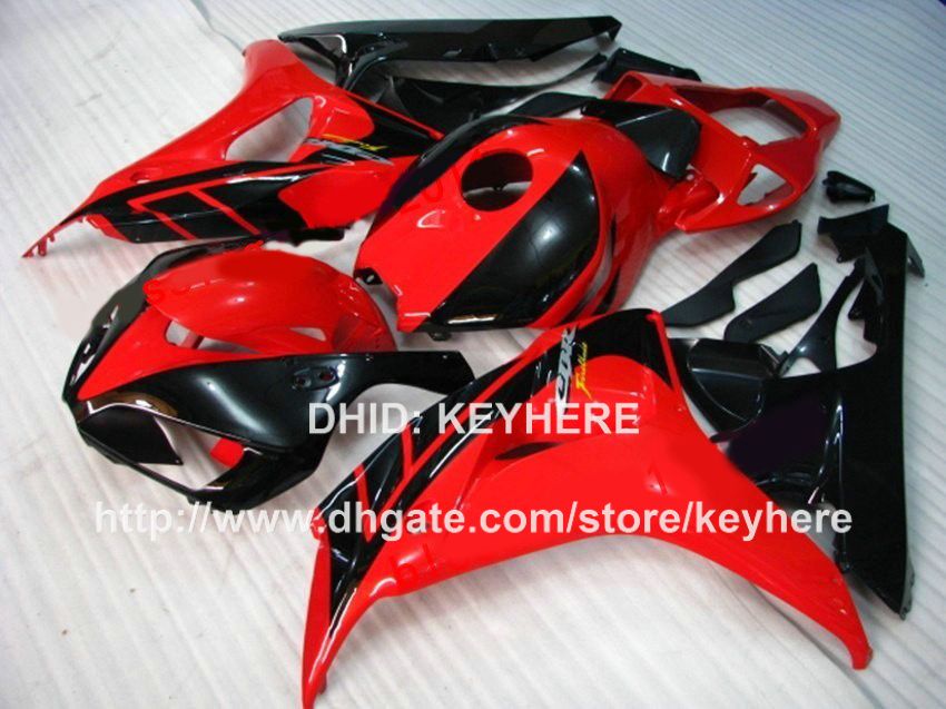 Custom race fairing kit for HONDA CBR1000RR 06 07 CBR 1000RR 2006 2007 fairings motorcycle parts body work set aftermarket new red black G4a