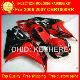 Custom race fairing kit for HONDA CBR1000RR 06 07 CBR 1000RR 2006 2007 fairings motorcycle parts body work set aftermarket new red black G4a