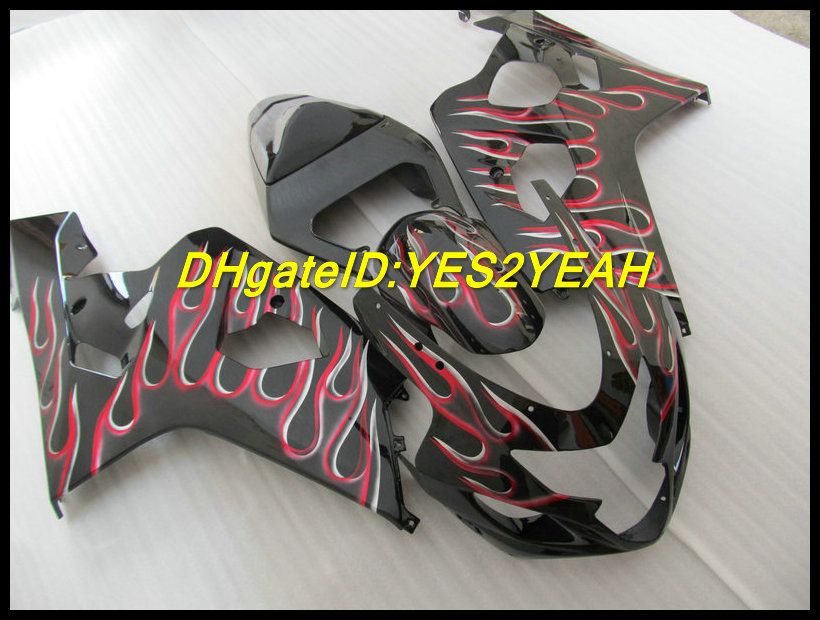 Matt Black Fairing Body Kit för Suzuki GSXR 600 750 K4 2004 2005 Kroppsarbetet GSXR600 GSXR750 04 05 Fairings Set + Presenter