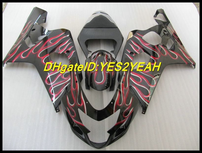 طقم جسم أسود غير لامع لسوزوكي GSXR 600 750 K4 2004 2005 هيكل السيارة GSXR600 GSXR750 04 05 Fairings set + gifts