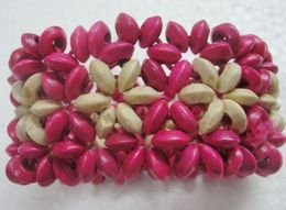 Low Price 6 Colours Nature Wood Beads Bracelet Wooden Elasticity Bracelet Fashion Jewellery 50pcs/lot