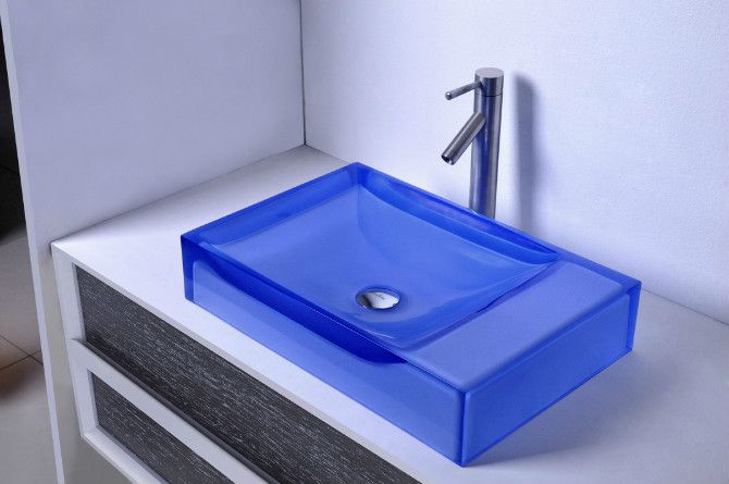 600mm Cupc Sertifikası Banyo Reçinesi Dikdörtgen Sayaç Üst Lavabo Renkli Ploakroom Yıkama Havzası Banyo Gemisi Rs38247