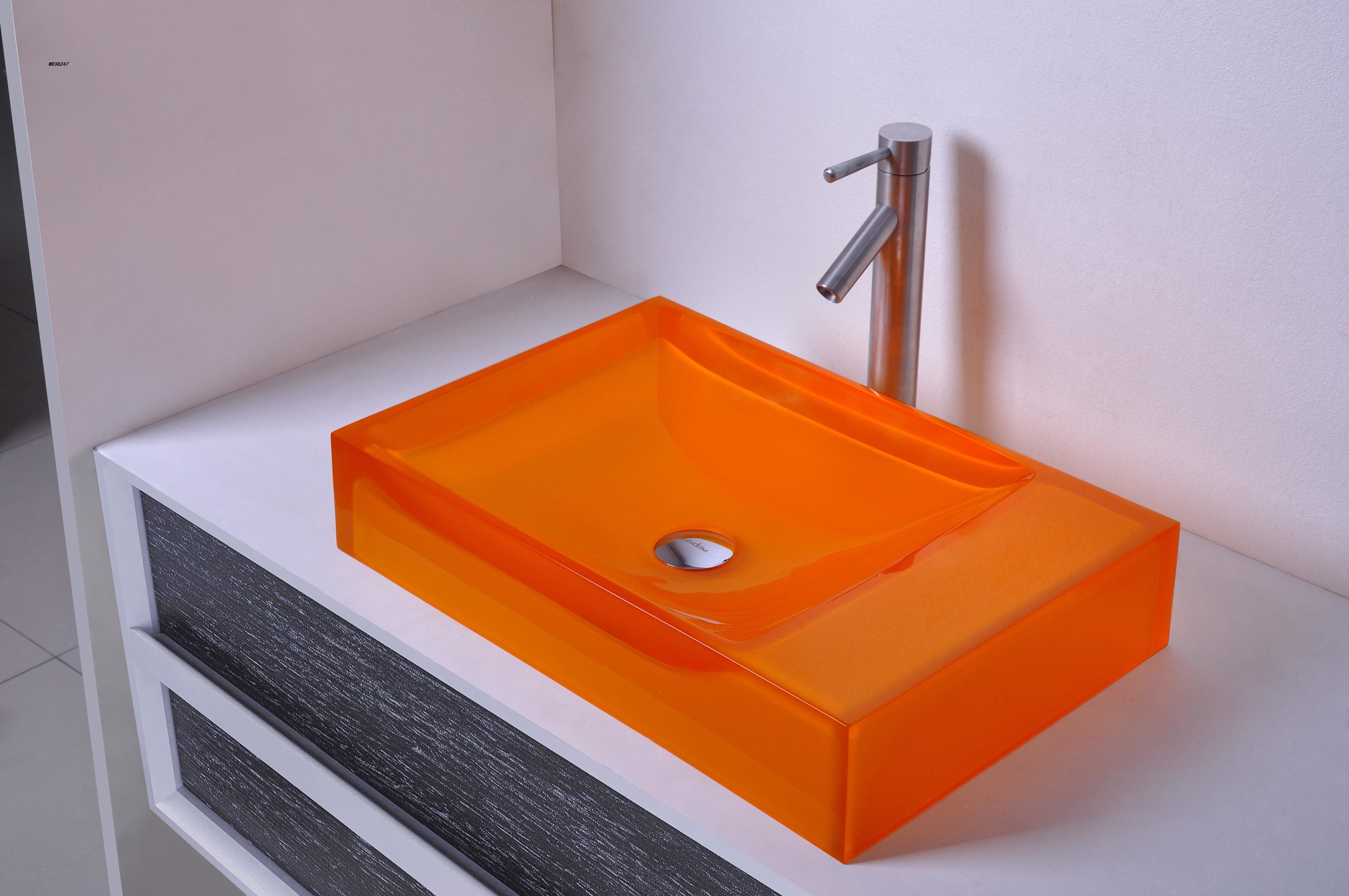 600mm CUPC Certificate Bathroom Resin Rectangular Counter Top Sink