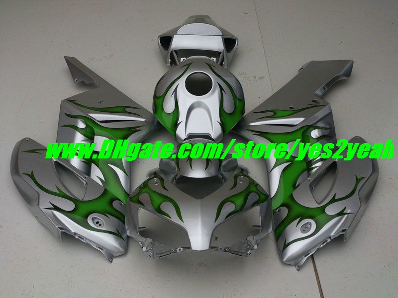 Injection Mold Fairings body kit for HONDA CBR1000RR 04 05 CBR 1000 RR CBR 1000RR CBR1000 2004 2005 Green Flames Fairing bodywork+gifts