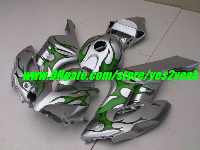 طقم قوالب حقن قوالب لهوندا CBR1000RR 04 05 CBR 1000 RR CBR 1000RR CBR1000 2004 2005 Green Flames Fairing bodywork + gifts