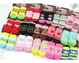 mixed S M L color Fashion Design pet Dog Socks =Hot sales