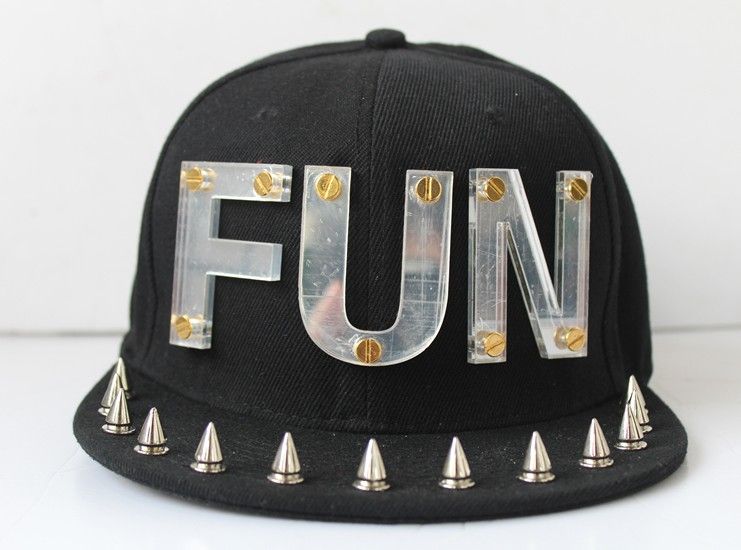 Men Studded Hats FUN Baseball Caps Adjustable Hats Snapback Rivet Hats