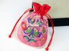 Handmade Patchwork Embroidery Small Pouch Jewelry Bags Satin Fabric Drawstring Gift Candy Packaging Bag Wholesale 10 *14 50pcs / lot