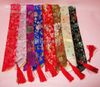 Novelty Silk brocade Printed Chopstick Bag Chinese style Tassel Pouch 50pcs/lot mix color Free shipping