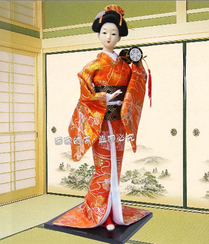 16 Inch Handmade Japanese Geisha Doll Kimono Dolls Gift Kabuki Doll