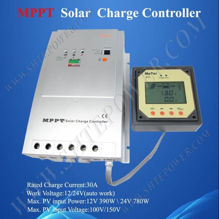 Haute Efficacité 30 A MPPT solar charge controller 12V/ pour systèmes 24 V jusqu'à 150 V