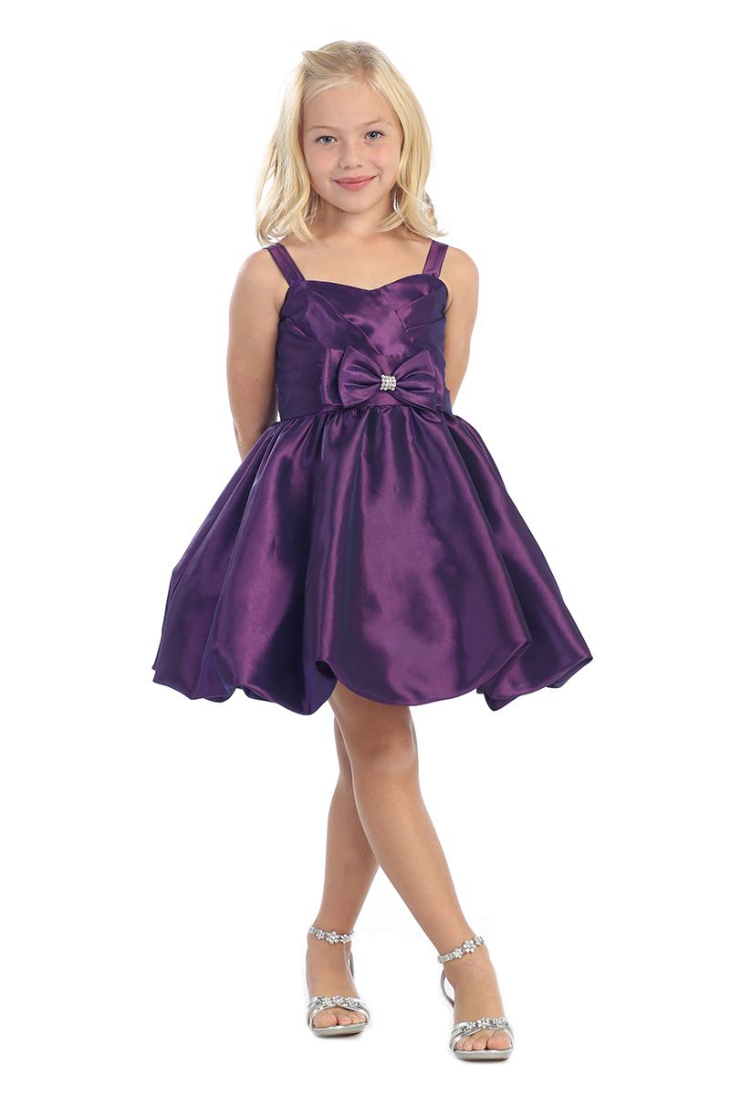 Precioso Azul Plata Púrpura Correas Vestidos para niñas de flores Vestidos formales para niñas Princesa Falda del desfile Vacaciones Falda de cumpleaños SZ 2-10 HF513007