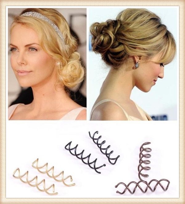 Spiral Spin Screw Pin Hair Clip Twist Barrette / Gold, Brown, Black