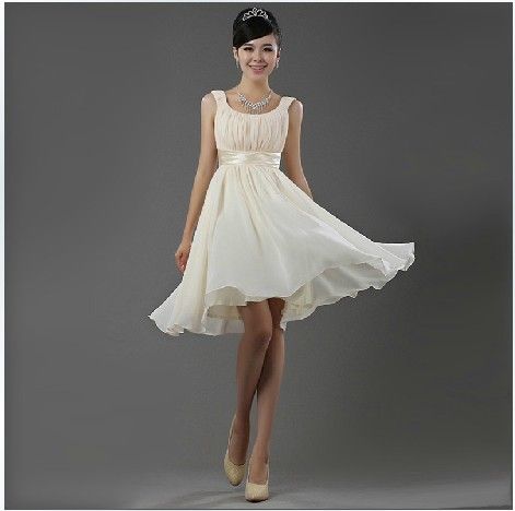 New Cheap New Cheap Scoop Chiffon Ruffle Zipper Short Bridesmaid Dress Party Dress