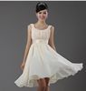 Ny billig ny billig scoop Gratis frakt Chiffon Ruffle Zipper Short Bridesmaid Dress Party Dress