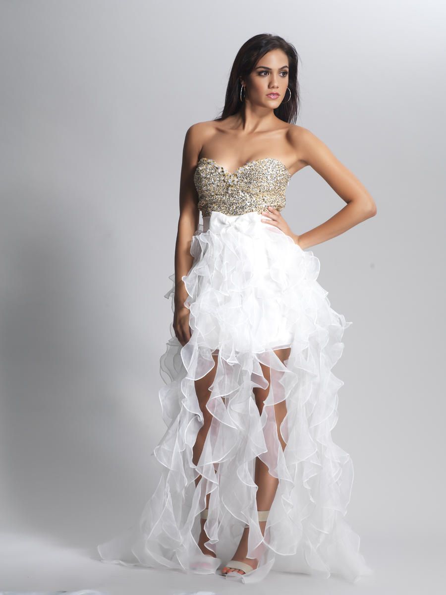 Image for white dresses long in back short in front