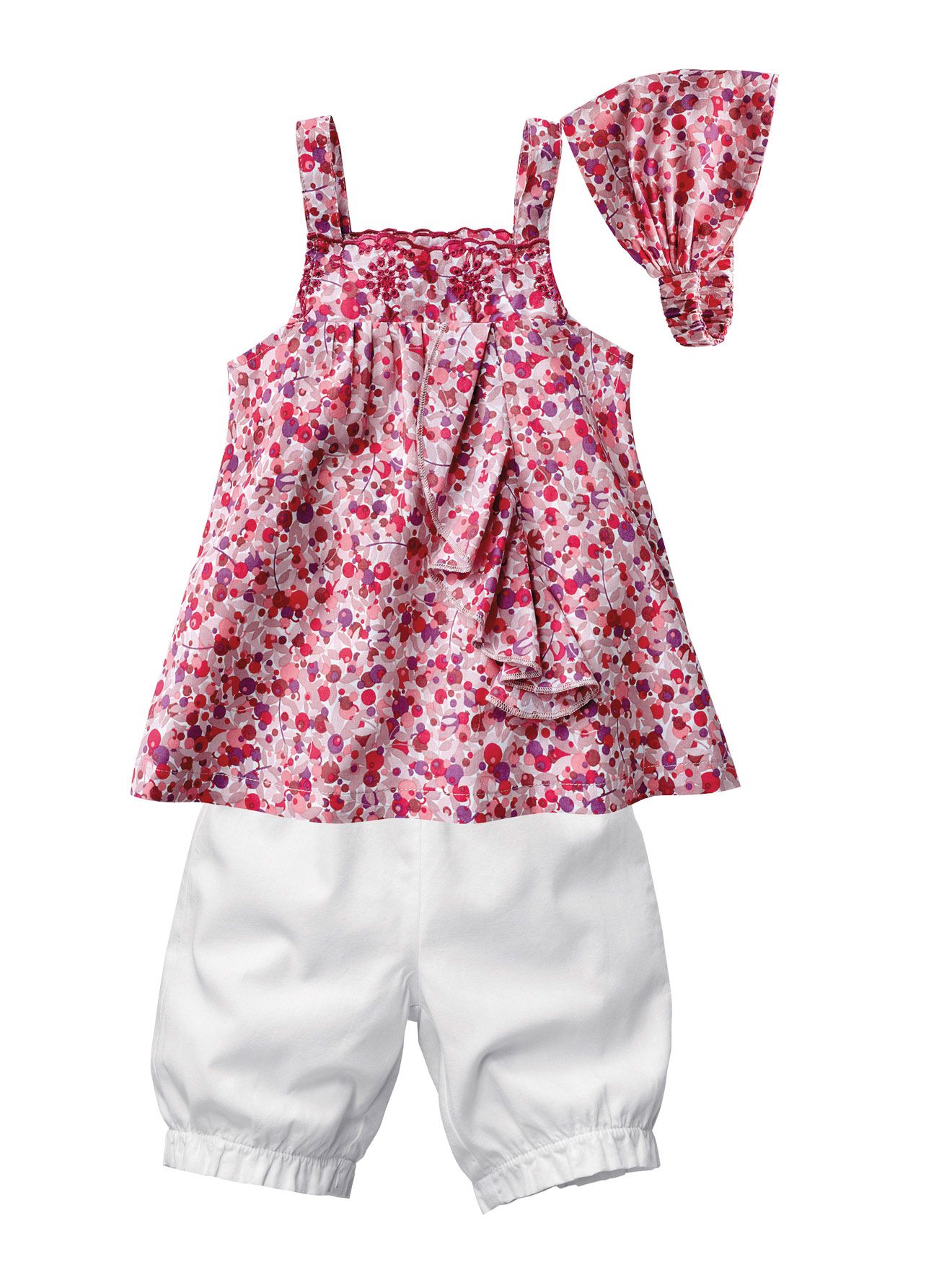 2021 Baby Girl Suit/Set Floral Print Headband+ Floral Print Vest+